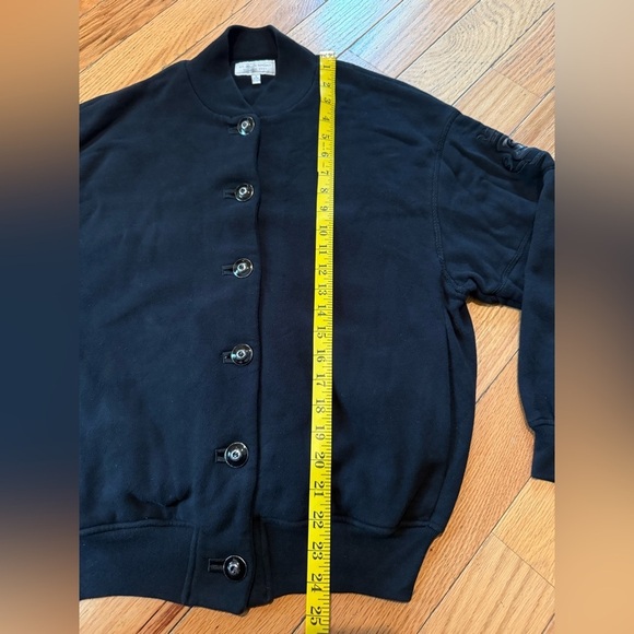 VTG St John Sport Black Button Down Jacket Crown Crest Logo Cotton Womens Size M - Picture 11 of 14